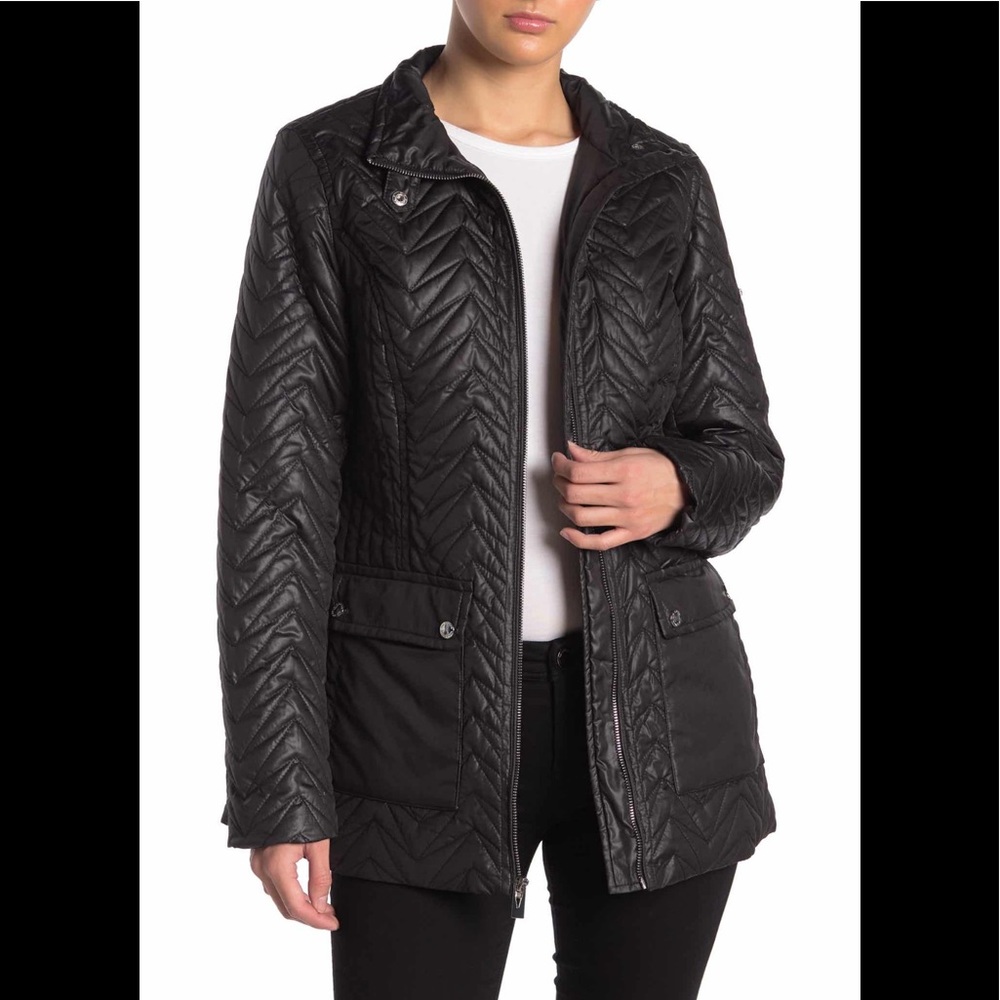 🌺VIA SPIGA ZIG-ZAG QUILTED CARGO JACKET NWT